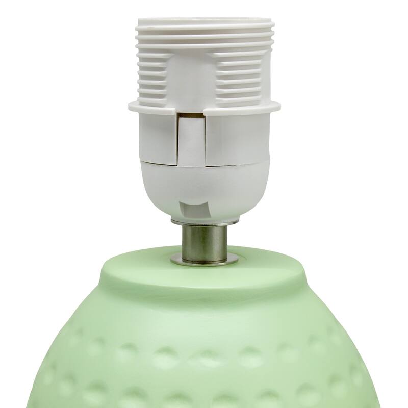 Petite Dimpled Ceramic Table Lamp with Tapered Shade - 12.5" - Lime Green