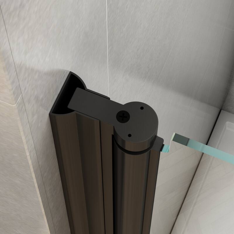 TOOLKISS Pivot Swing Frameless Shower Door with Safey Clear Glass