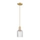 preview thumbnail 78 of 82, Innovations Lighting Downtown Urban - Bridal Veil - 1 Light 5" Cord Hung Mini Pendant Champagne Bronze/Seedy