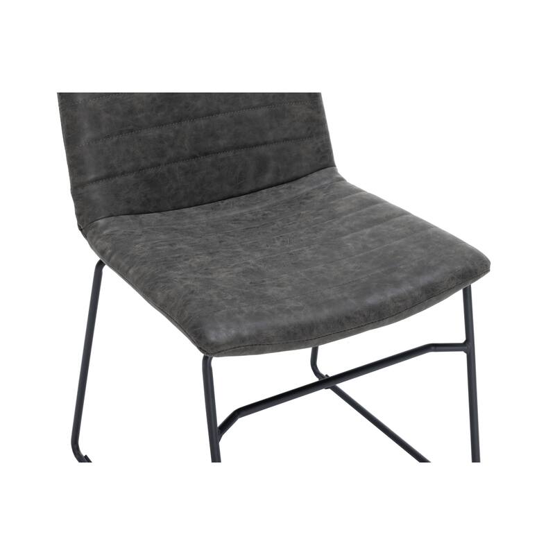 Zylar Modern Leather Guest Chair with Lumbar Support, Stainless Steel Base, High-Density Foam, Floor Protectors, 300 lb Capacity