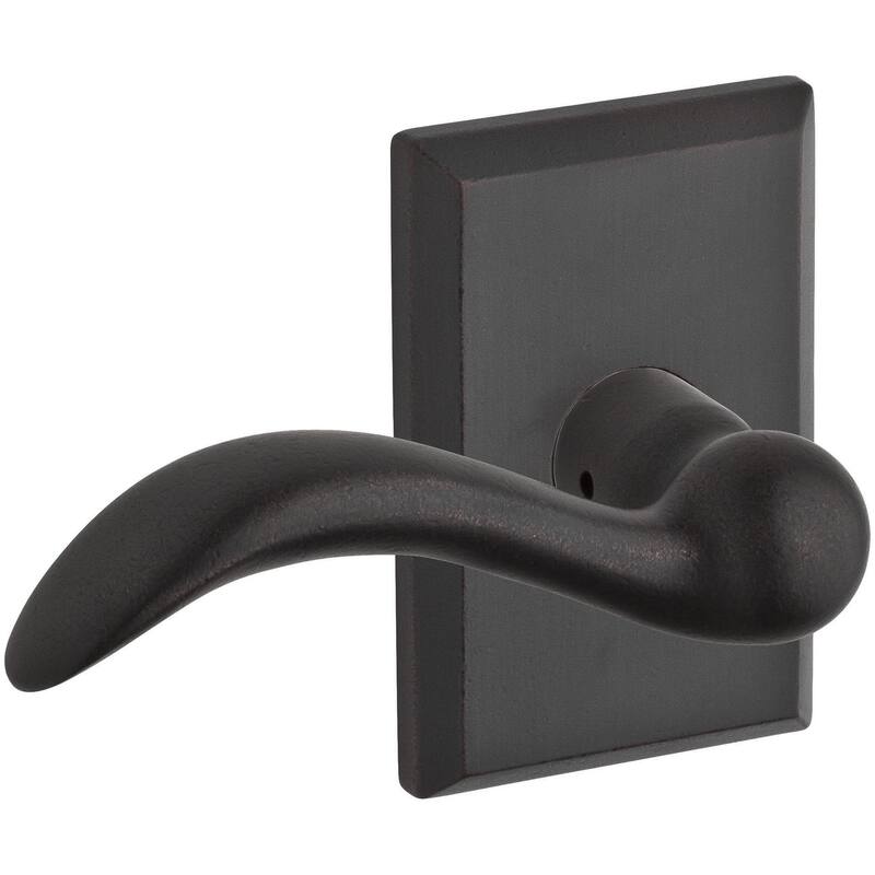 Baldwin Arch Keyed Entry Single Cylinder Leverset with Rustic Square - Dark Bronze