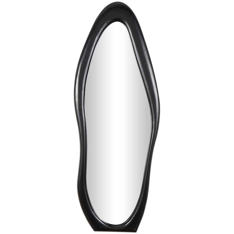 Black or White Wooden Abstract Wavy Wall Mirror
