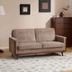 preview thumbnail 5 of 5, Modern Farmhouse Velvet Upholstery Loveseat With Solid Wood Frame Compact 2-Seater Couch For Small Space