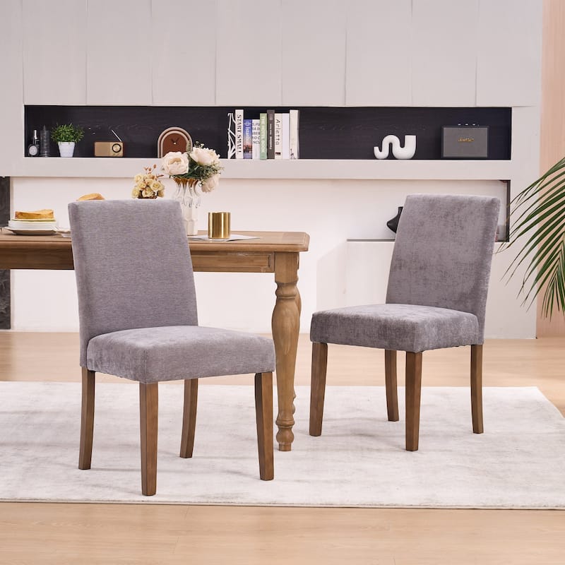 Boucle Fabric Upholstered Dining Chairs (Set of 2)