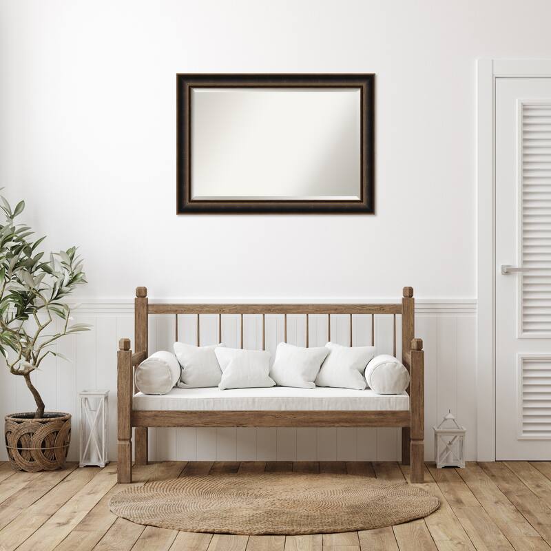 Villa Oil Rubbed Bronze Beveled Wood Framed Wall Mirror - Villa Oil Rubbed Bronze
