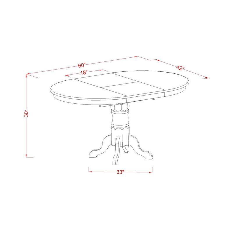 7 Piece Dining Set - Oval Table with Leaf & 6 Chairs - Kitchen Dinette Set