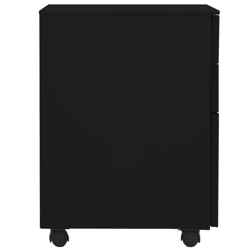vidaXL File Cabinet Black Steel Medium Filing Cabinet Rectangular - 15.4 x 15.4 x 23.6 in