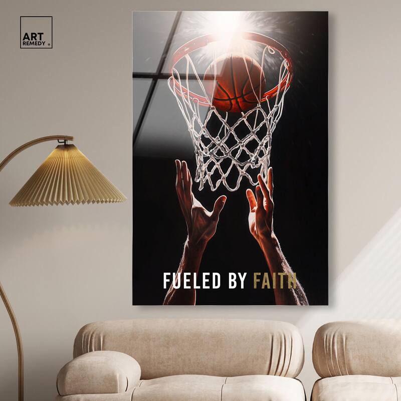Fueled by Faith Basketball Acrylic by Art Remedy, Ready to Hang
