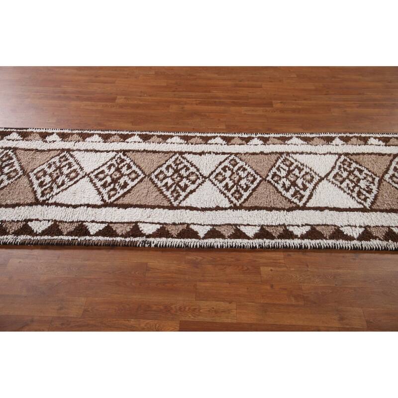 Natural Dye Tribal Anatolian Turkish Runner Rug Handmade Wool Carpet - 2'9"x 11'5"