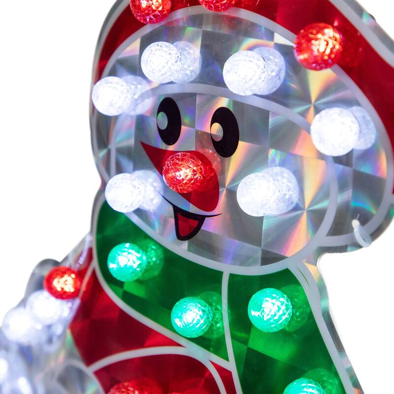 48" Yellow Red Holographic Snowmen on See Saw Outdoor Christmas Decor - Multi
