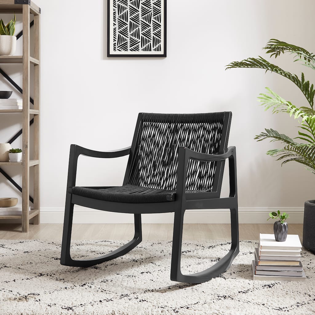 Riverhill Woven Rope Rocking Accent Chair