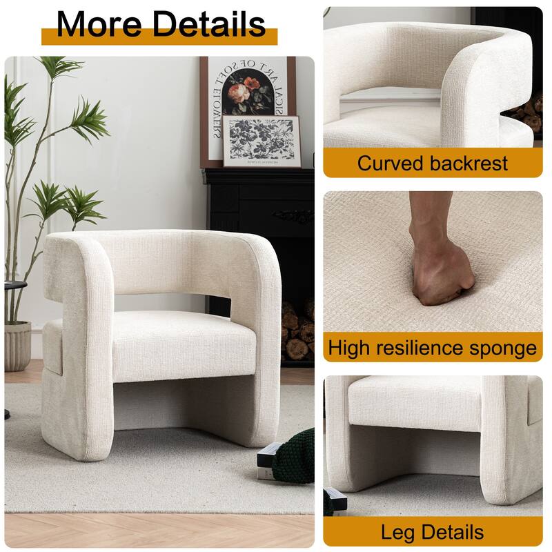 Full Assembled Upholstered Accent Chair For Living Room