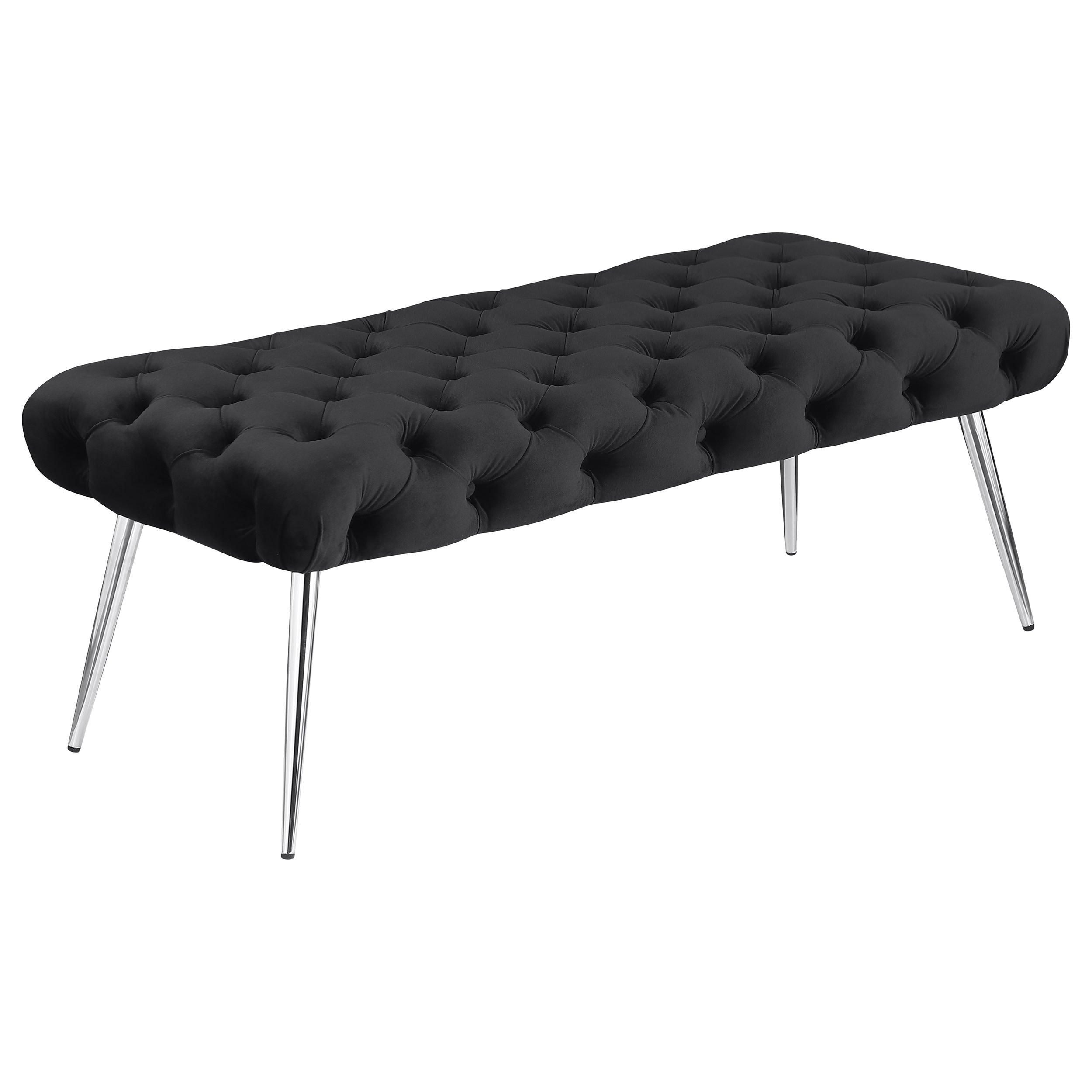 Ella Upholstered Tufted Bench Metal Legs