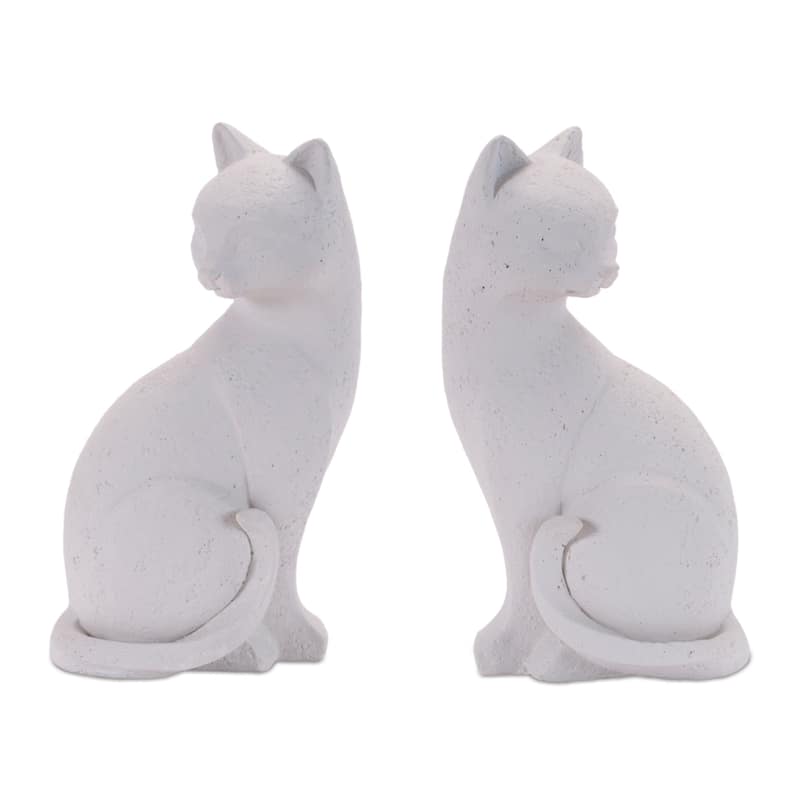 Sitting Cat Bookends - 5.5" - White - Set of 4