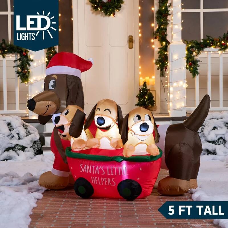 Cheerful Christmas Puppy Inflatable