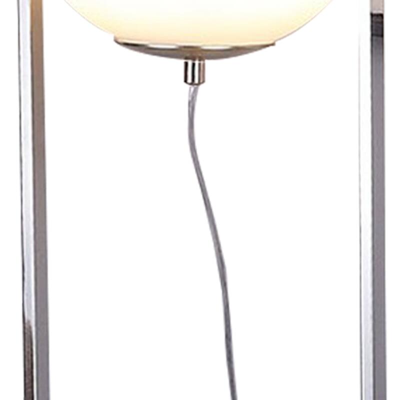 Jim 22 Inch Table Lamp, LED Light, Metal Body, Modern Globe Shade, Silver