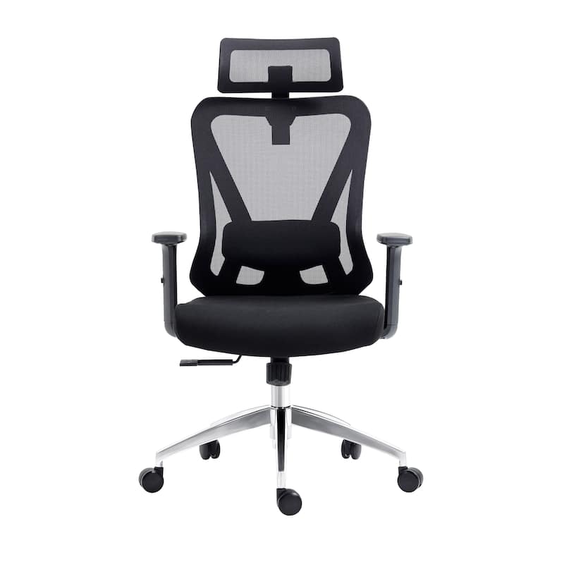 Ergonomic Mesh Office Chair with Headrest And Lumbar Support - N/A