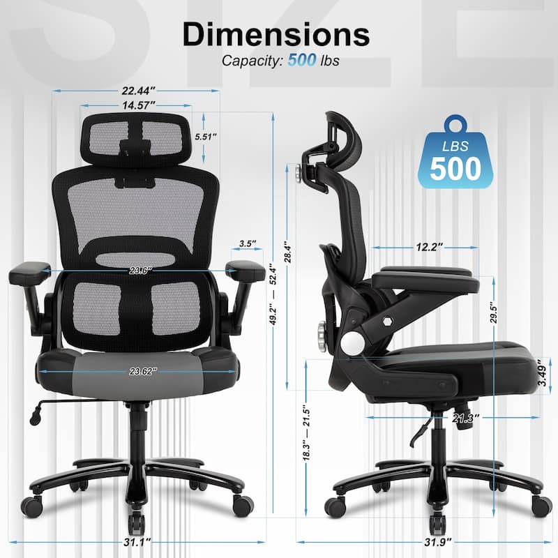 500lbs Big and Tall Office Chair Heavy Duty Executive Chair