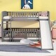 preview thumbnail 15 of 42, Full Over Full Wooden Bunk Bed,Low Bunk Bed with Built-In Ladders and Slides Gray
