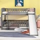 preview thumbnail 37 of 52, Solid Wood Low Bunk Bed with Slide,Fence and Ladder Gray - Full