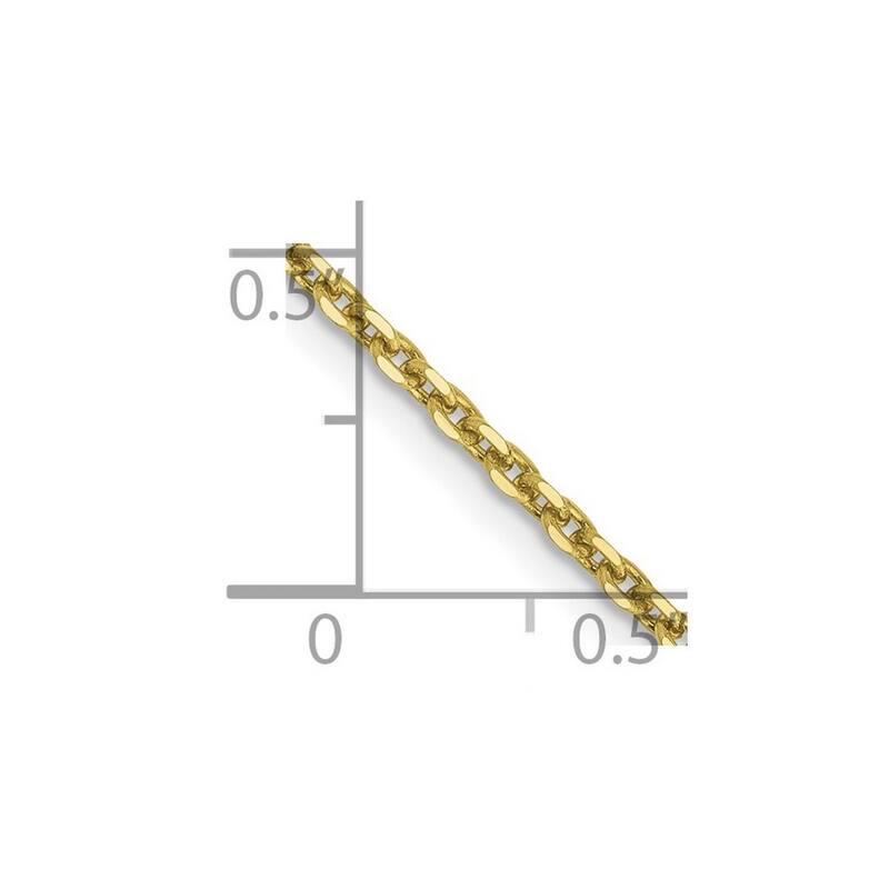 Curata 10k Yellow Gold 1.65mm Diamond Cut Cable Chain Necklace (Lobster)