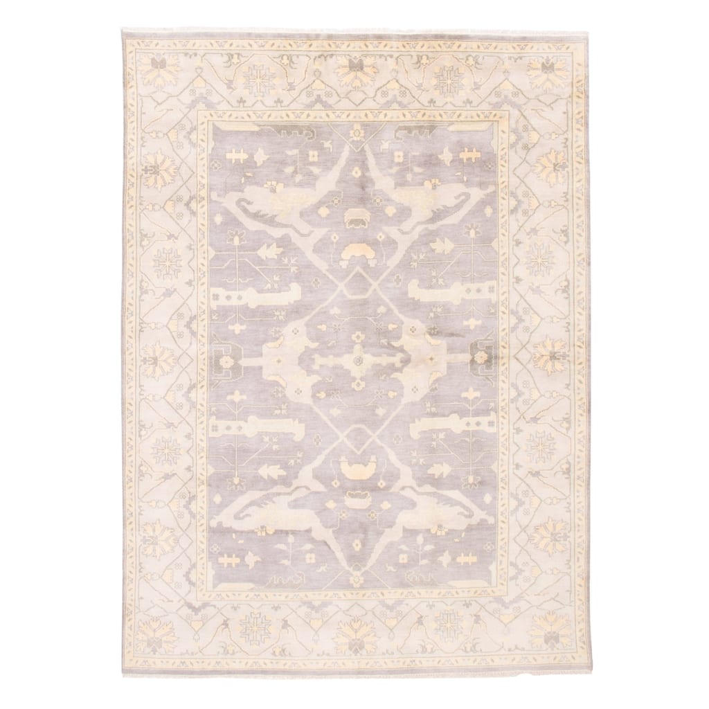 ECARPETGALLERY Hand-knotted Royal Oushak Grey Wool Rug - 8'9 x 12'2