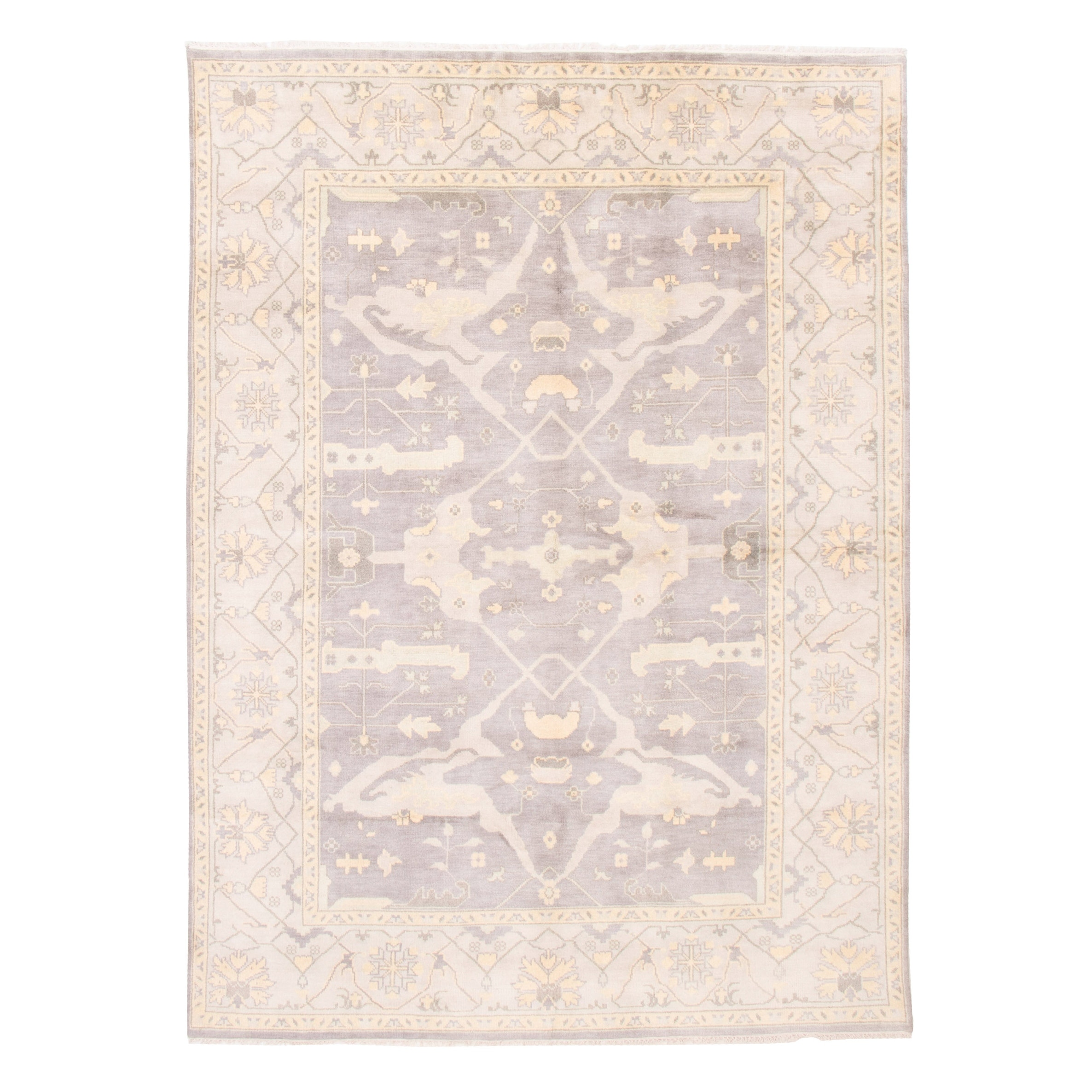 ECARPETGALLERY Hand-knotted Royal Oushak Grey Wool Rug - 8'9 x 12'2
