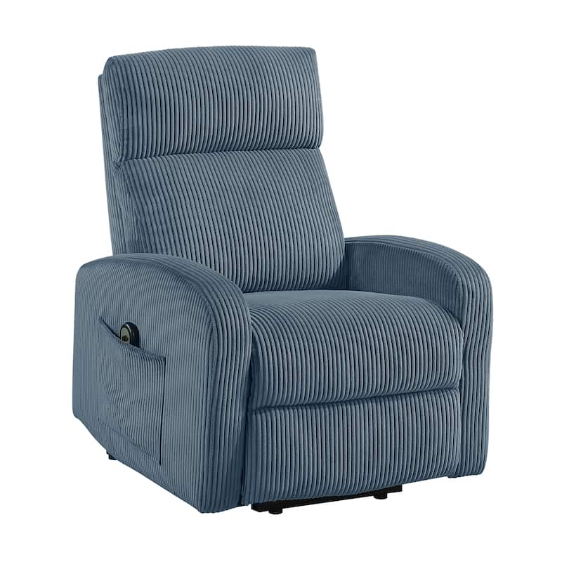 Covelo Corduroy Reclining Chair - Midnight Blue (Power Lift)