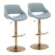 preview thumbnail 8 of 144, Silver Orchid Svellingen Adjustable Bar Stool with Rounded T Footrest - Set of 2 Blue Noise Fabric/Gold Metal