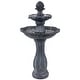 preview thumbnail 25 of 33, 2-Tier Arcade Solar with Battery Fountain with LED - Color Options - 45-Inch Black