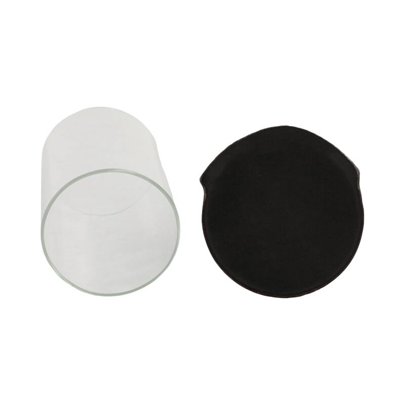 Metal Glass Candle Holder Pillar Backplate Artisan-Inspired Accent