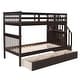 preview thumbnail 36 of 42, Multi-Functional Twin Over Twin Bunk Bed with 3 Drawers, Storage Stairs, Armrest and Full-Length Guardrails for Kids