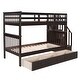 preview thumbnail 51 of 54, Twin-Over-Twin Bunk Bed with 3 Drawers and Stairway