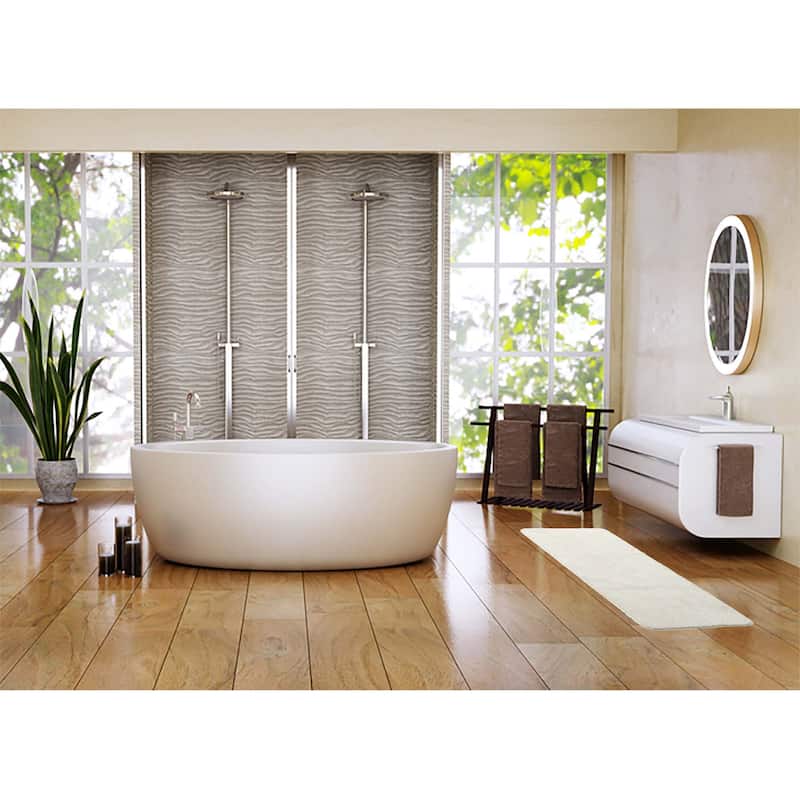 Microfiber Polyester Double Sink Bath Mat Runner - 48"L x 20"W