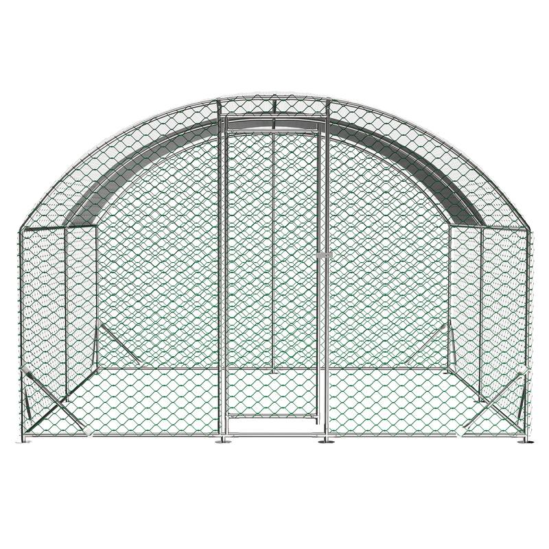 GDFStudio - Nathaniel Dome-Shaped Walk-In Metal Chicken Coop with Waterproof and Anti-UV Roof - 9.84' x 13.12' x 6.56'