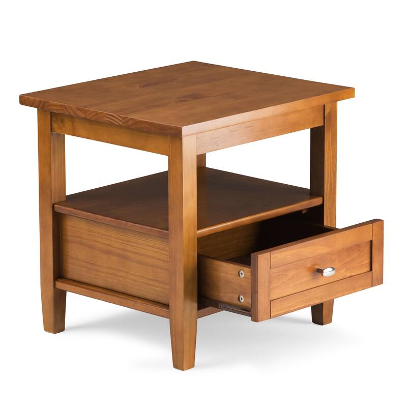 WYNDENHALL Norfolk SOLID WOOD 20 inch Wide Rectangle Transitional End Side Table - 20 inch Wide