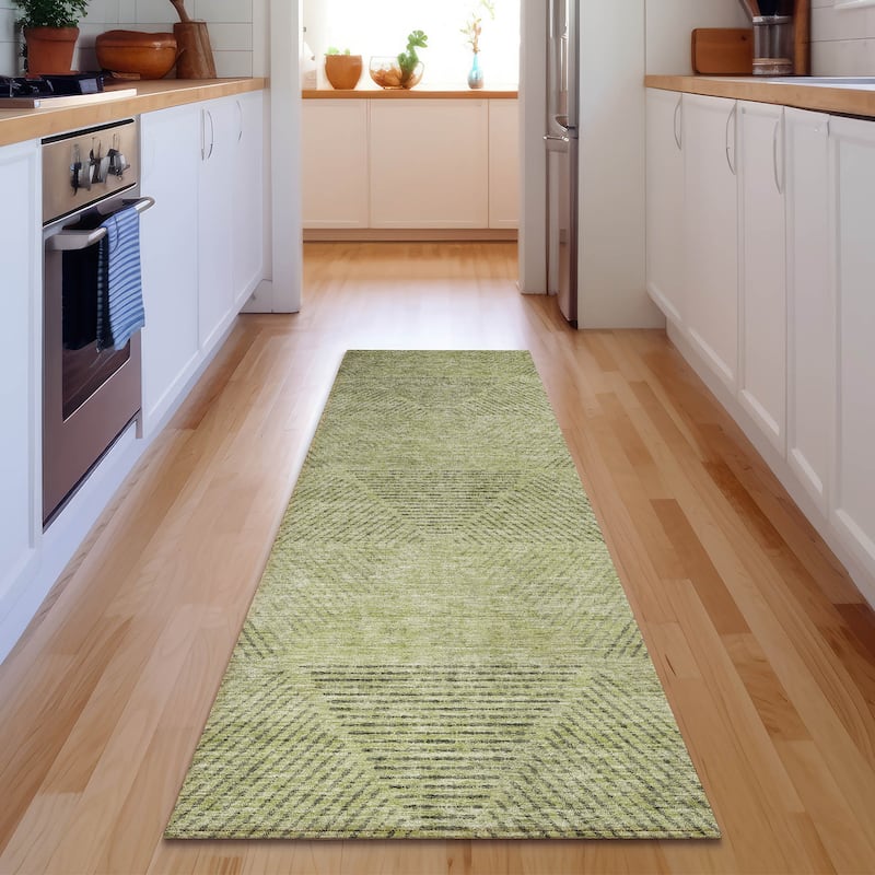 Premium Washable Super Soft Mid Century Modern Mayfield Rug - Aloe - 2' 3" x 7' 6" - Runner