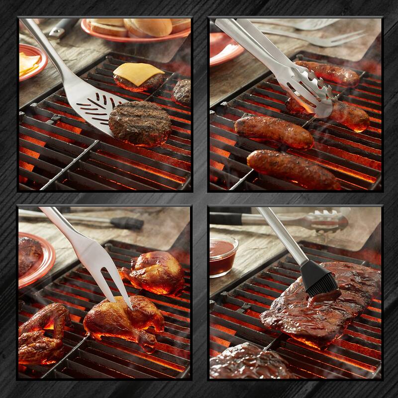 4pc BBQ Tool Utensil Set Stainless Steel