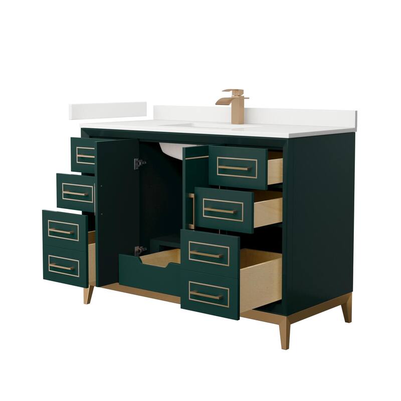 Wyndham Collection WCH515148S-QTZ-UNSMXX Marlena 48" Free Standing