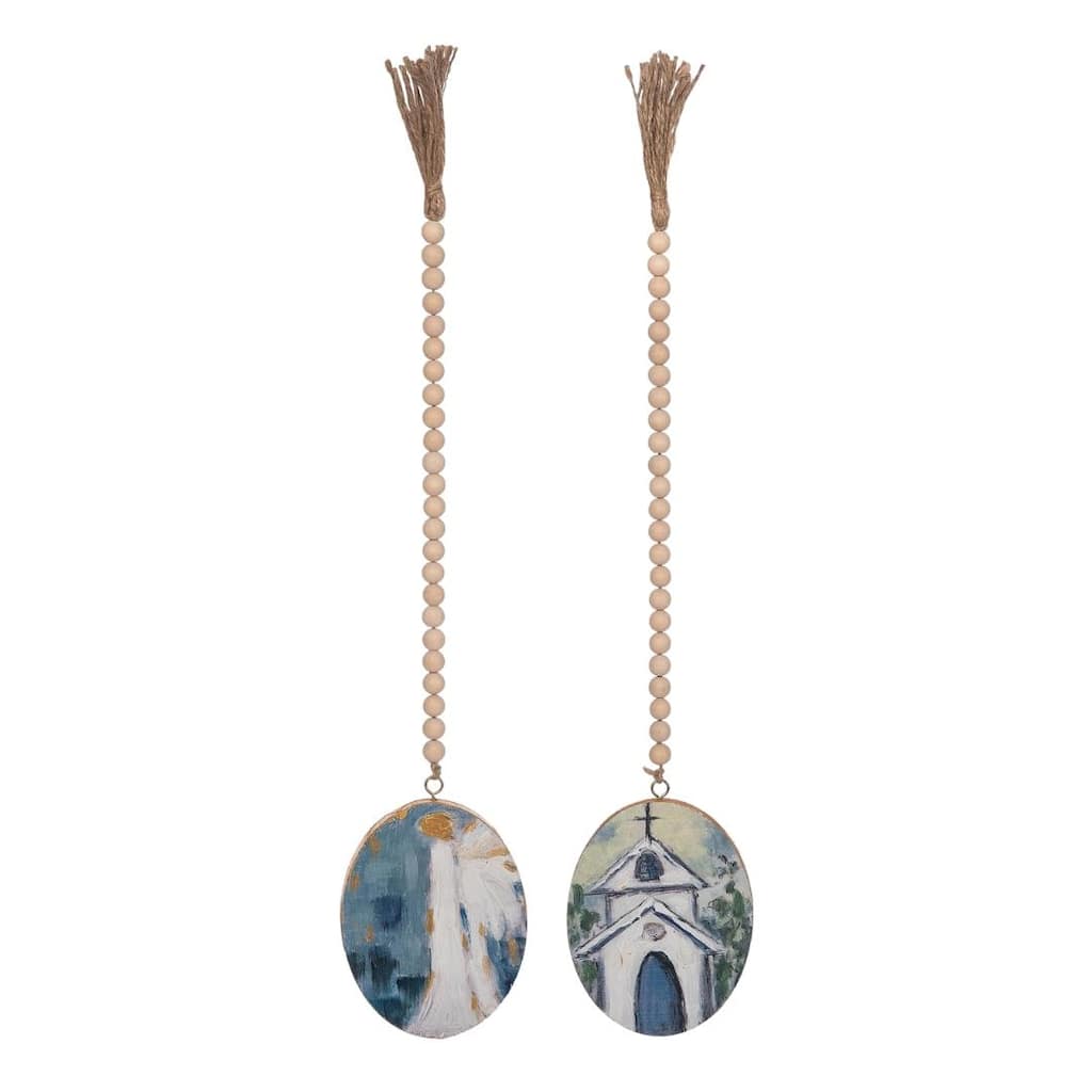 Transpac Wood Bead Garland w/Hand Painted Church Home Decorations Spring