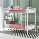 preview thumbnail 3 of 16, Twin Over Twin Metal Bunk Bed with Ladder & Guardrails - Durable Frame