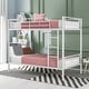 preview thumbnail 1 of 16, Twin Over Twin Metal Bunk Bed with Sturdy Steel Frame, Wear-Resistant Finish, and Convertible Design White