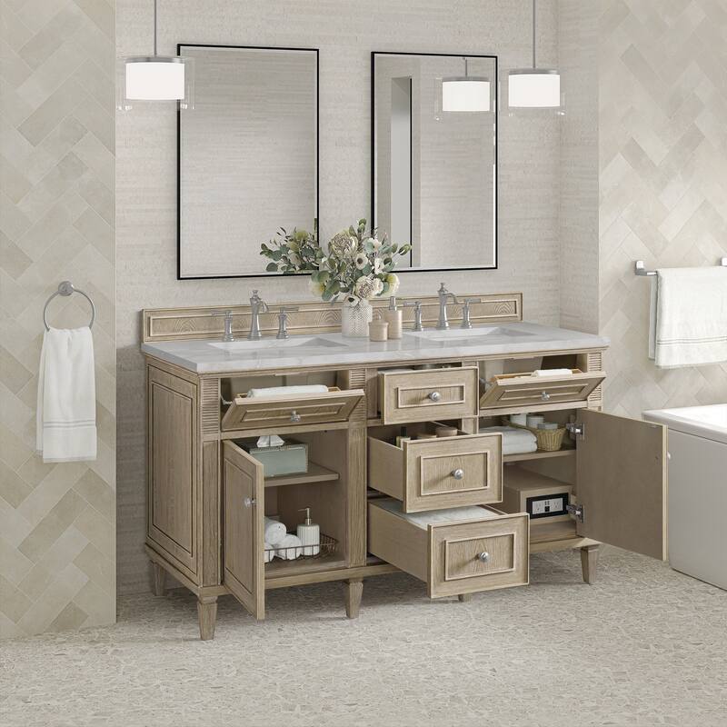 James Martin Vanities 424-V60D-3VSL Lorelai 60" Double Basin Wood