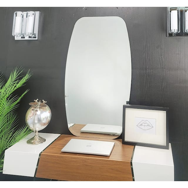Sydney Modern Oval Frameless Bathroom Mirror - 39.5 x 23.6