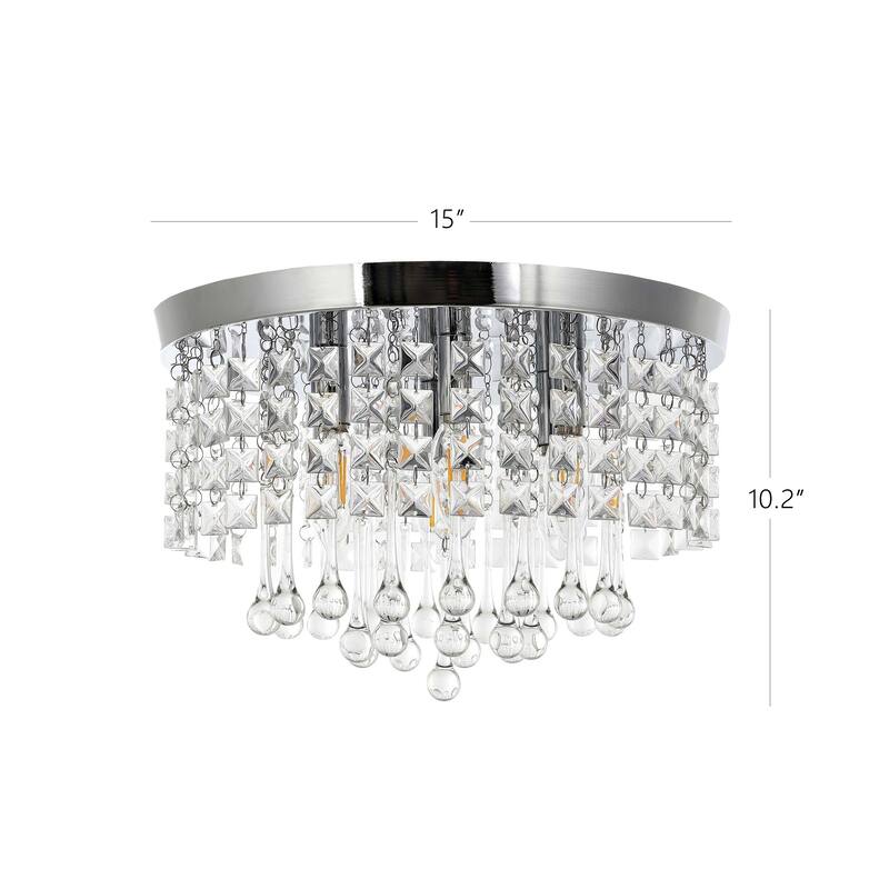 GetLedel 6-Light Crystal Flush Mount Chandelier