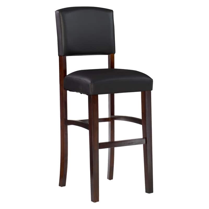 Linon Amravati Faux Leather 30-inch Espresso Bar Stool - Single - Espresso - Bar Height