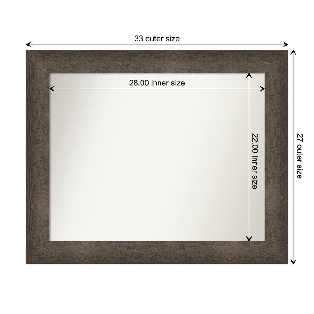 Dappled Non-Beveled Wood Framed Bathroom Vanity Wall Mirror