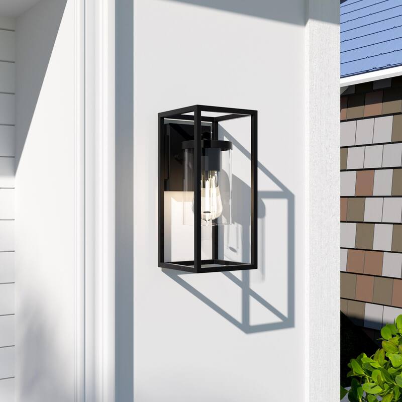 Acroma 1-Light Steel & Glass Dimmable Outdoor Wall Sconce with UL certified