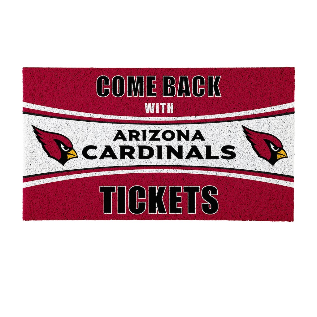 Arizona Cardinals 28 in. x 16 in. PVC "Come Back With Tickets" Trapper Door Mat