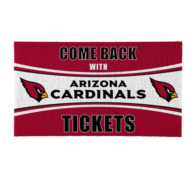 Arizona Cardinals 28 in. x 16 in. PVC "Come Back With Tickets" Trapper Door Mat